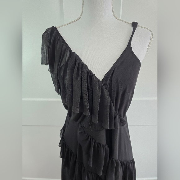 Torrid Elegant Black One-Shoulder Ruffle Dress - Picture 9 of 14